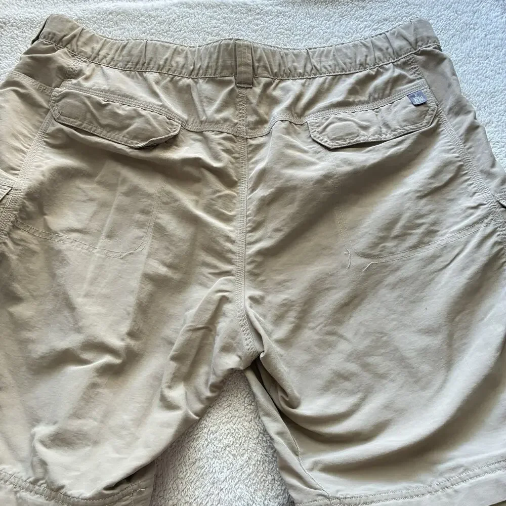 The North Face Zip Off Pants Mens Sz XXL Short Cargo Convertible Hiking Khaki